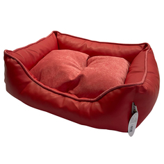 Лежак для животных FOXIE Leather 52х41х10см красный