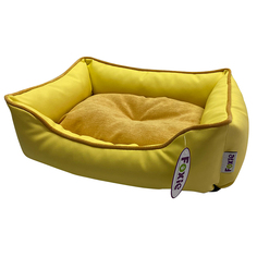 Лежак для животных FOXIE Leather 70х60х23см желтый
