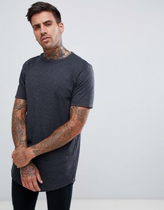 Серая меланжевая футболка с закругленным краем River Island-Серый