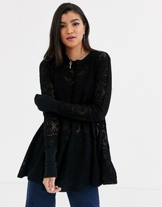 Вязаный топ Free People-Черный