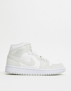 Светлые кроссовки средней высоты Nike Air Jordan 1-Зеленый