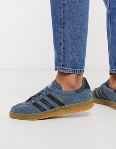 Синие кроссовки для помещений с каучуковой подошвой adidas Originals gazelle-Синий