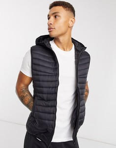 Жилет с капюшоном ASOS DESIGN-Черный