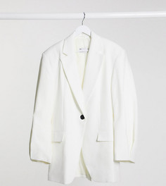 Белое пальто в винтажном стиле с отделкой на рукавах ASOS DESIGN Tall-Зеленый