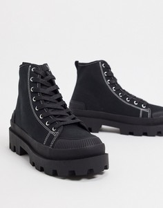 Черные парусиновые ботинки ASOS DESIGN-Черный