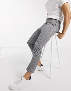 Серые клетчатые брюки в стиле милитари New Look-Серый