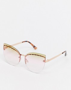 Солнцезащитные очки "кошачий глаз" без оправы Jeepers Peepers x ASOS-Золотой