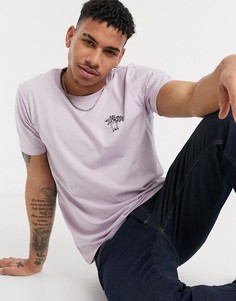 Футболка с вышитым логотипом в виде пальмы Selected Homme-Фиолетовый