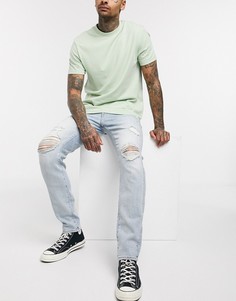 Светлые джинсы скинни со рваной отделкой American Eagle-Синий