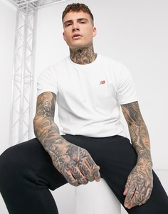 Белая футболка с небольшим логотипом New Balance-Белый