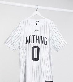 Белая oversized-футболка в полоску с большим логотипом Good For Nothing-Белый