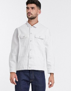 Белая джинсовая oversize-куртка ASOS DESIGN-Белый