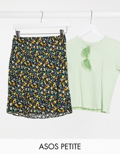 Мини-юбка с цветочным принтом ASOS DESIGN Petite-Мульти