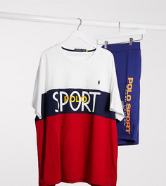 Футболка в стиле колор блок с логотипом Polo Ralph Lauren Big & Tall-Мульти