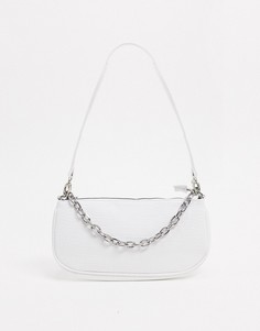 Белая сумка на плечо в стиле 90-х с цепочкой My Accessories London-Белый