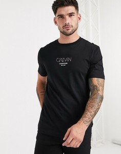 Черная футболка с логотипом Calvin Klein-Черный