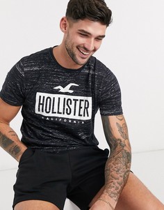 Черная футболка с логотипом Hollister-Черный