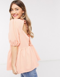 Фактурный свободный топ с завязкой на спине ASOS DESIGN-Оранжевый