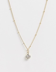 Золотистое ожерелье-цепочка с подвеской-камнем Miss Selfridge-Золотой