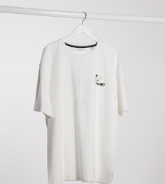 Oversized-футболка с принтом волны сзади Only & Sons-Белый