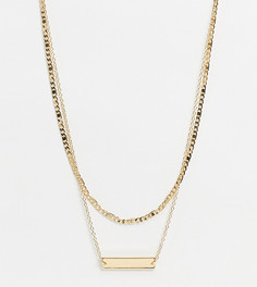 Ярусное ожерелье с подвеской-планкой Reclaimed Vintage inspired 14k-Золотой
