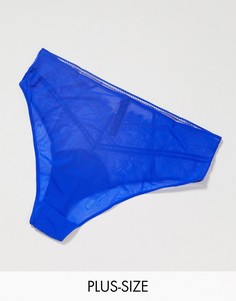 Бразильские трусы кобальтового цвета с кружевом Ann Summers-Синий