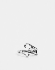 Серебристое кольцо в виде змеи DesignB-Серебряный