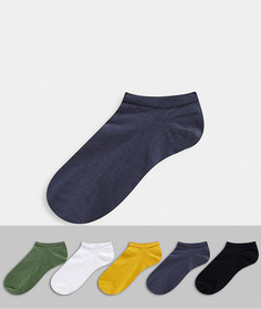 5 пар невидимых носков ASOS DESIGN-Мульти