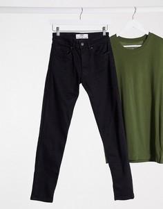 Черные джинсы узкого кроя Bershka-Черный