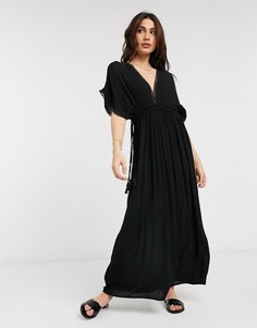 Черное платье макси с кружевом Accessorize-Черный