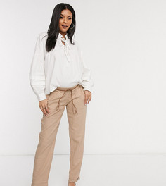 Бежевые брюки с посадкой под животом Mamalicious-Бежевый Mama.Licious