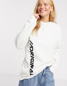 Свитшот в стиле oversized кремового цвета с принтом "Original" ASOS DESIGN-Кремовый