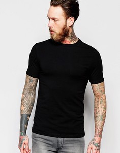 Черная облегающая футболка River Island-Черный