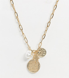 Золотистое ожерелье с броскими подвесками Reclaimed Vintage-Золотой