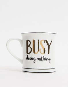 Кружка с надписью "busy doing nothing" Sass & Belle-Мульти