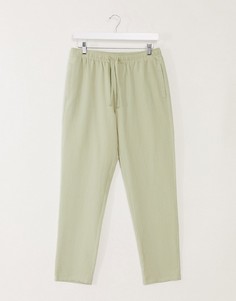 Узкие фактурные брюки ASOS DESIGN-Зеленый