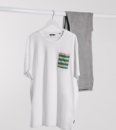 Белая футболка с карманом Only & Sons Plus-Белый