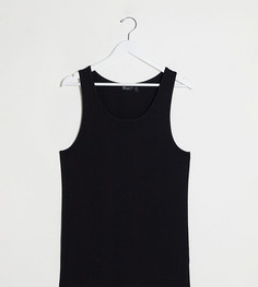 Черная обтягивающая майка из органического хлопка ASOS DESIGN Tall-Черный