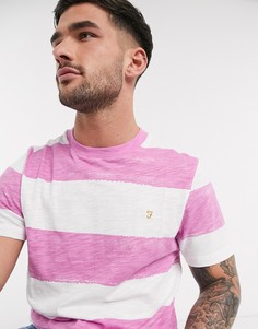 Розовая футболка в полоску Farah-Розовый