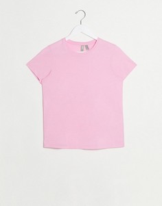 Розовая футболка из органического хлопка с круглым вырезом ASOS DESIGN-Розовый