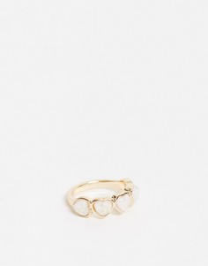 Золотистое кольцо с камнями ASOS DESIGN-Золотой