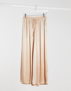 Бежевые широкие брюки со шнурком на поясе Glamorous-Бежевый