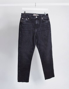 Черные прямые джинсы с завышенной талией Pieces-Черный