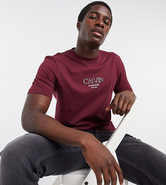 Бордовая футболка с контрастным логотипом Calvin Klein ASOS-Красный