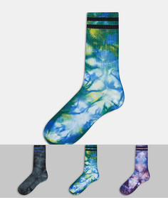 3 пары носков с разноцветным принтом тай-дай Jack & Jones-Мульти