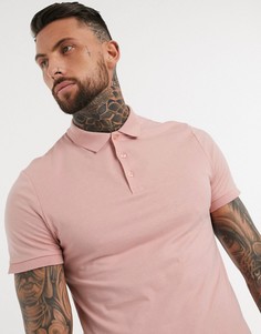 Розовое поло из органического хлопка ASOS DESIGN-Розовый