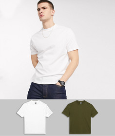 Набор из 2 свободных футболки из органического хлопка ASOS DESIGN - Скидка-Мульти