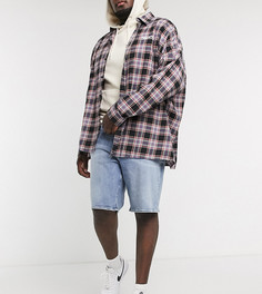 Голубые узкие джинсовые шорты Calvin Klein Jeans Big and Tall-Синий