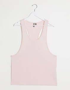 Розовая майка со спиной-борцовкой ASOS DESIGN-Розовый