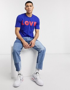 Футболка с принтом Love Moschino-Синий